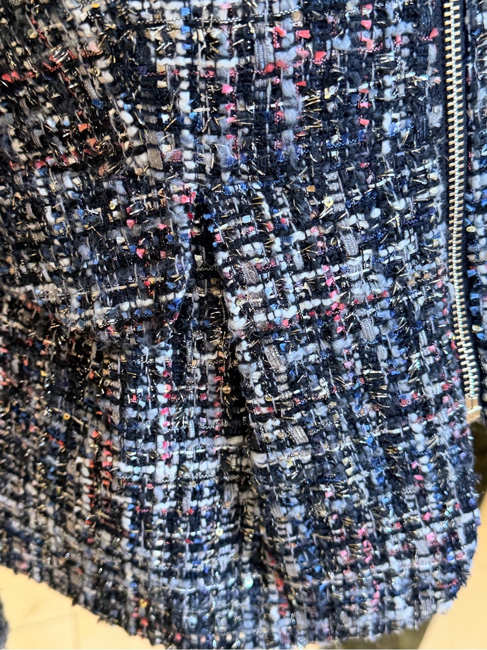 Donna Karan New York Boucle Tweed Full Zip Peplum Jacket Multi Size 6 - Picture 6 of 11